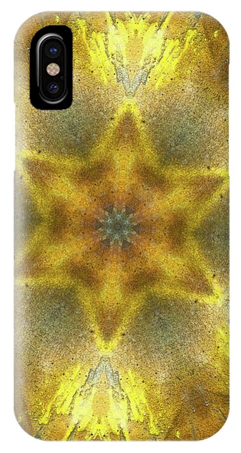 Star iPhone X Case featuring the digital art Star Kaleidoscope by Wim Lanclus