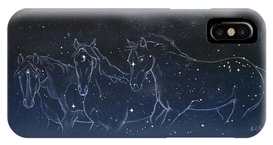 Horses In Stars iPhone X Case featuring the pastel Star Spirits by Kim McElroy