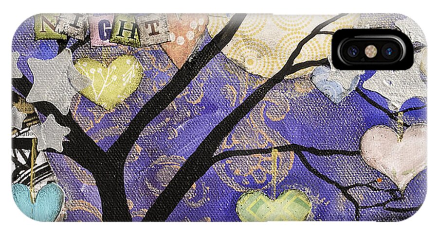 Tree iPhone X Case featuring the mixed media Starry Night by Wendy Provins