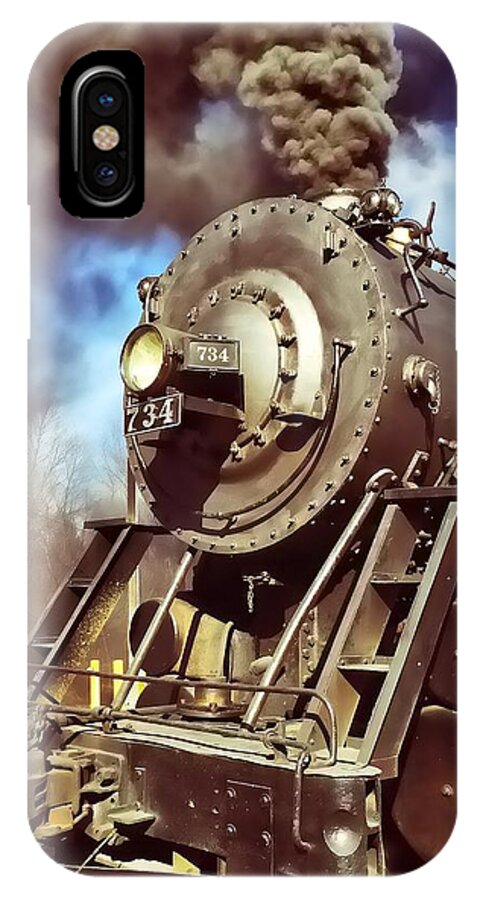 Train iPhone X Case featuring the photograph Steam Engine by Chris Montcalmo