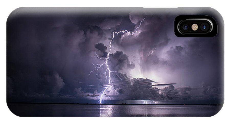 Lightning iPhone X Case featuring the photograph Steely Blue by Quinn Sedam