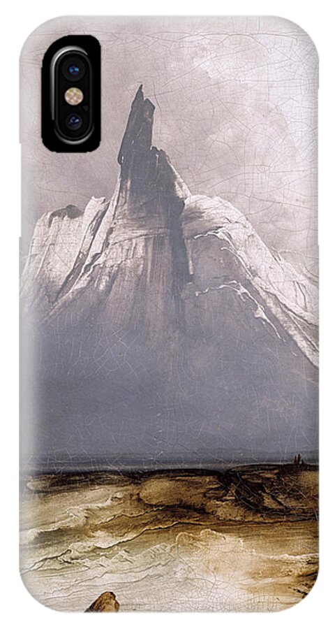Peder Balke - Stetind In Fog iPhone X Case featuring the painting Stetind in Fog by Celestial Images