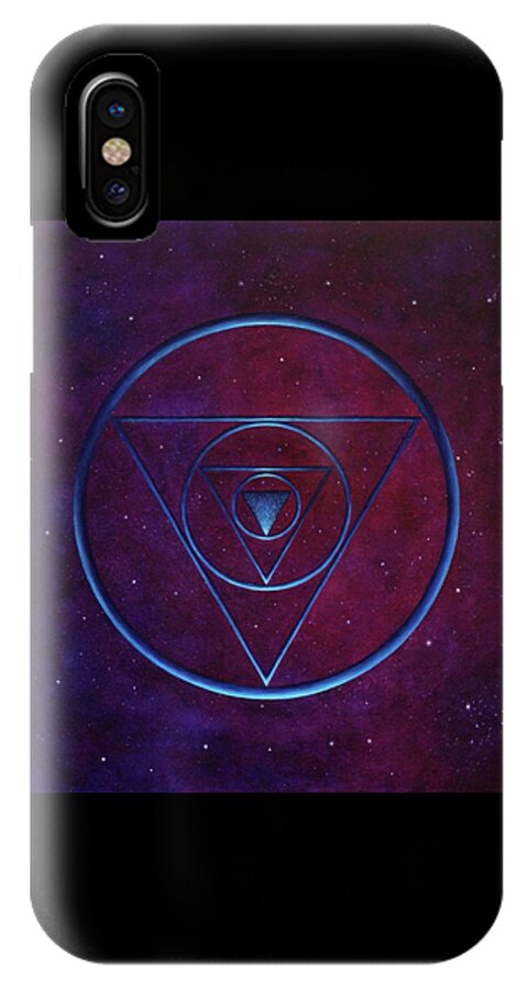 Mandala iPhone X Case featuring the painting Stillness by Erik Grind