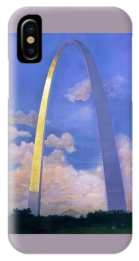 St.louis iPhone X Case featuring the mixed media St.Louis Gateway Arch by John Dyess