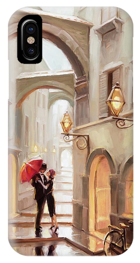 Love iPhone X Case featuring the painting Stolen Kiss by Steve Henderson