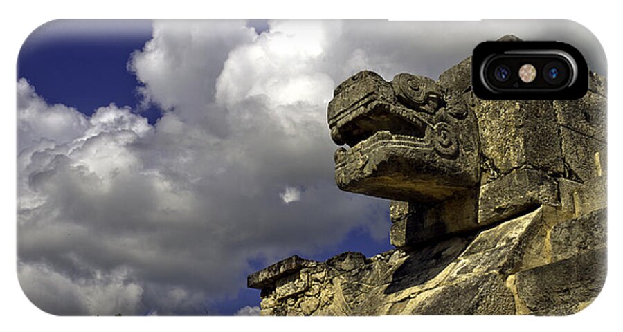 Chichen Itza iPhone X Case featuring the photograph Stone Sky and Clouds by Ken Frischkorn