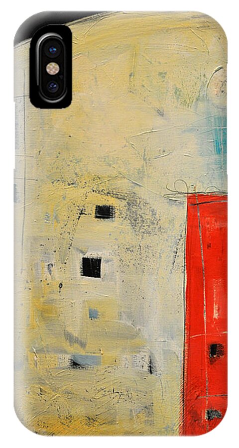 Abstract iPhone X Case featuring the painting Storage Shed by Tim Nyberg