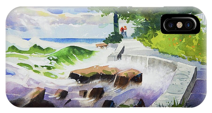 Maine iPhone X Case featuring the painting Stormtide by Lee Klingenberg