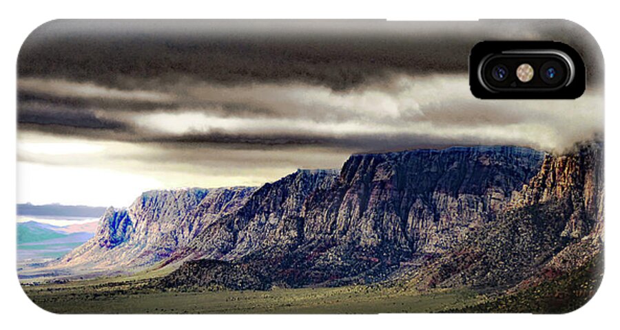 Storm iPhone X Case featuring the photograph Stormy Morning in Red Rock Canyon by Alan Socolik