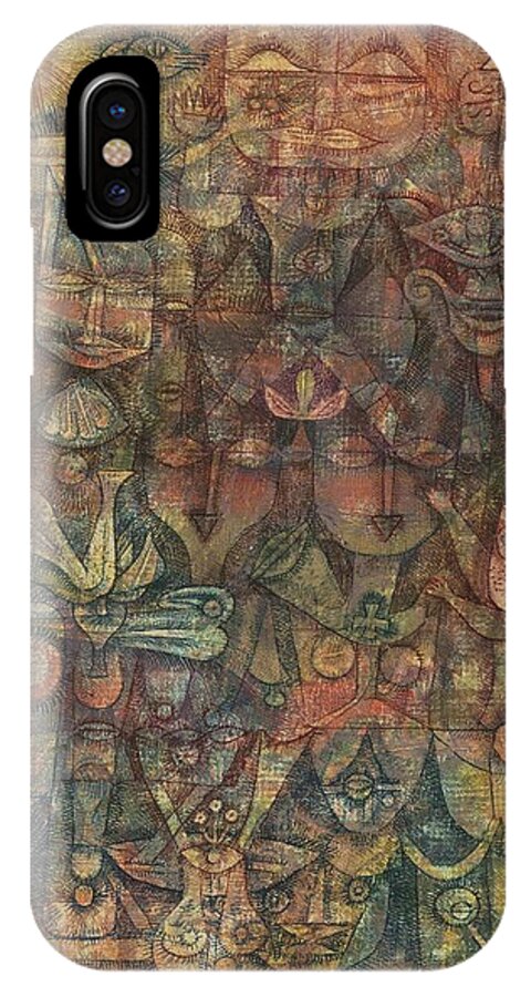 Paul Klee iPhone X Case featuring the painting Strange Garden by Paul Klee
