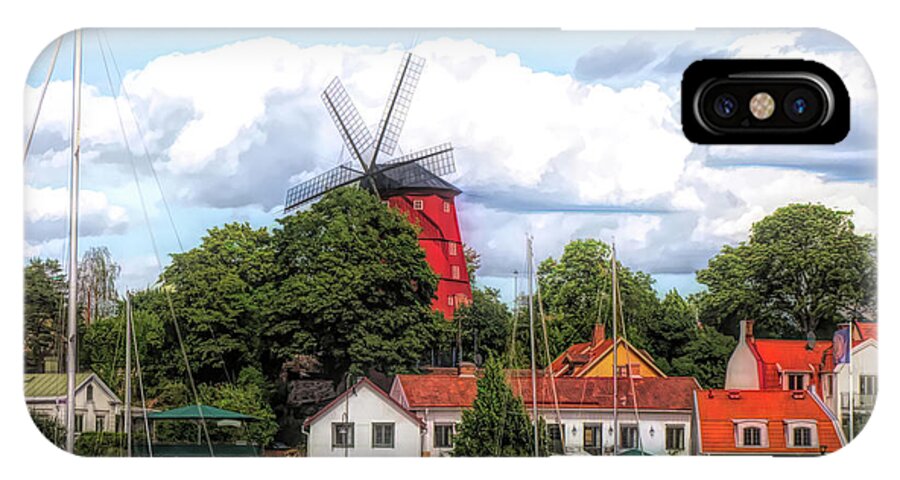  iPhone X Case featuring the photograph Windmill In Strangnas Sweden by Barry King