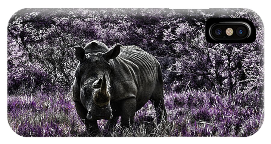 Rhino iPhone X Case featuring the photograph Styled Environment-The Modern Trendy Rhino by Douglas Barnard