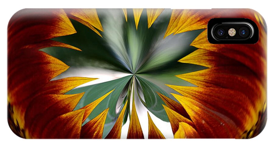 Sunflower iPhone X Case featuring the digital art Sunflower Circle by Cheryl Charette