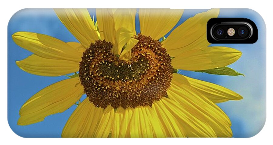  iPhone X Case featuring the photograph Sunflower Heart by Tracy Rice Frame Of Mind