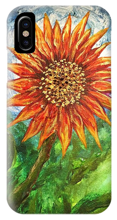 Sunflower iPhone X Case featuring the painting Sunflower Joy by Michelle Pier