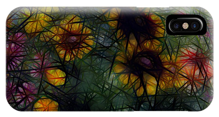 Flowers iPhone X Case featuring the digital art Sunflower Streaks by Carol Crisafi