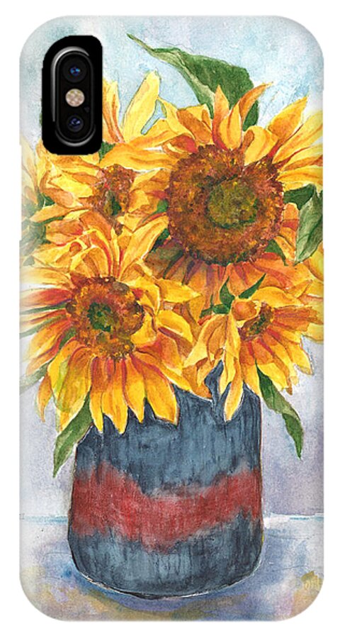 Sunflowers iPhone X Case featuring the painting Sunflowers by Barbel Amos