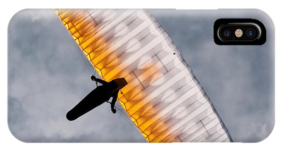 Paraglider iPhone X Case featuring the photograph Sunlit Paraglider by Bel Menpes