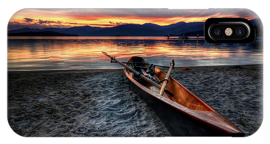 Priest Lake iPhone X Case featuring the photograph Sunrise Boat by Matt Hanson