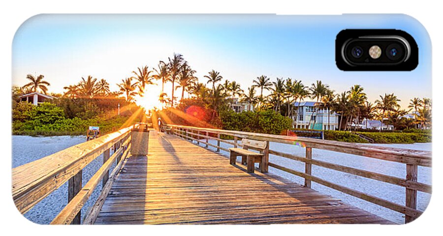 Beach iPhone X Case featuring the photograph Sunrise Naples Pier Florida by Hans- Juergen Leschmann
