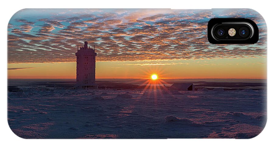 Sunrise iPhone X Case featuring the photograph Sunrise on the Brocken, Harz by Andreas Levi