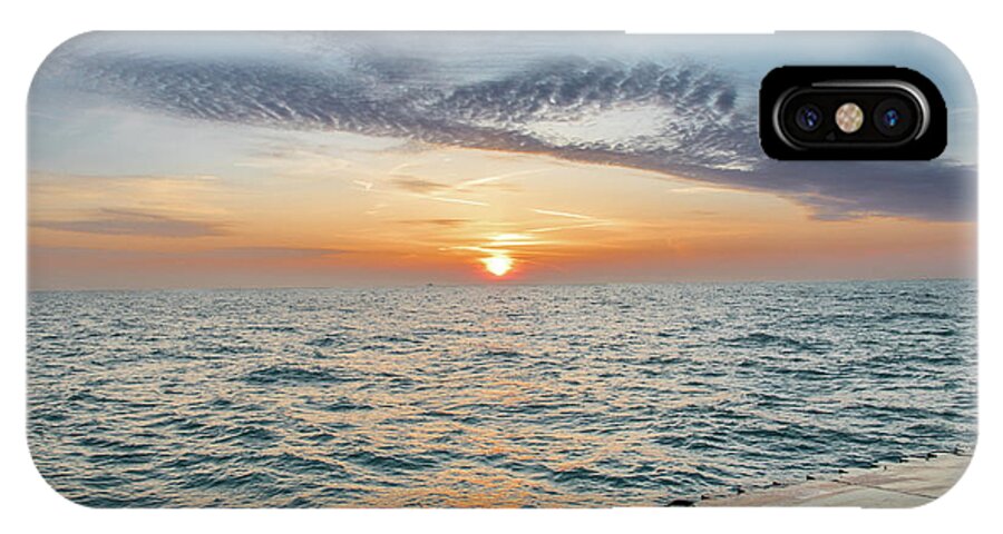 Adler iPhone X Case featuring the photograph Sunrise Over Lake Michigan by Peter Ciro