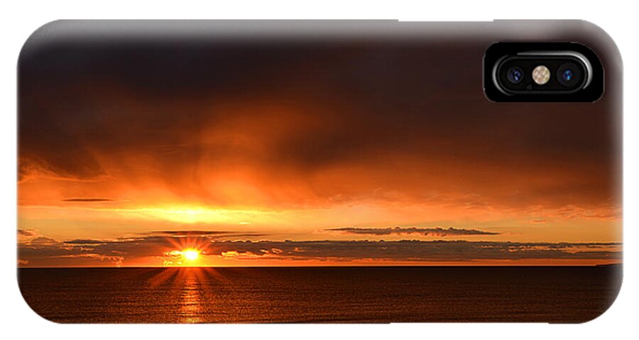 Sunrise iPhone X Case featuring the photograph Sunrise Rays by Nancy Landry