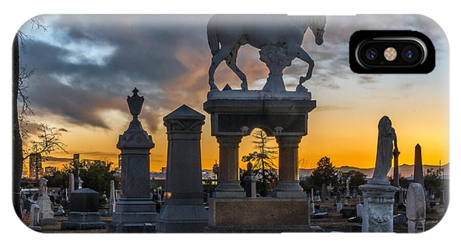 Addison Baker iPhone X Case featuring the photograph Sunset at Riverside Cemetery by Stephen Johnson