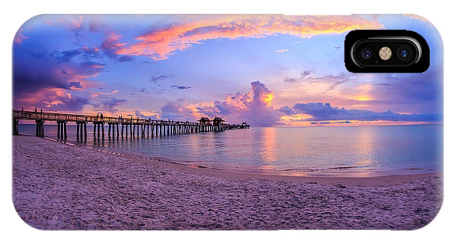 Beach iPhone X Case featuring the photograph Sunset Naples Pier Florida by Hans- Juergen Leschmann