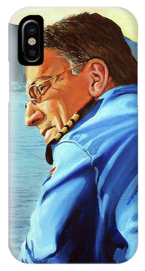 Capt Doug Faure iPhone X Case featuring the painting Sunset by Tim Johnson