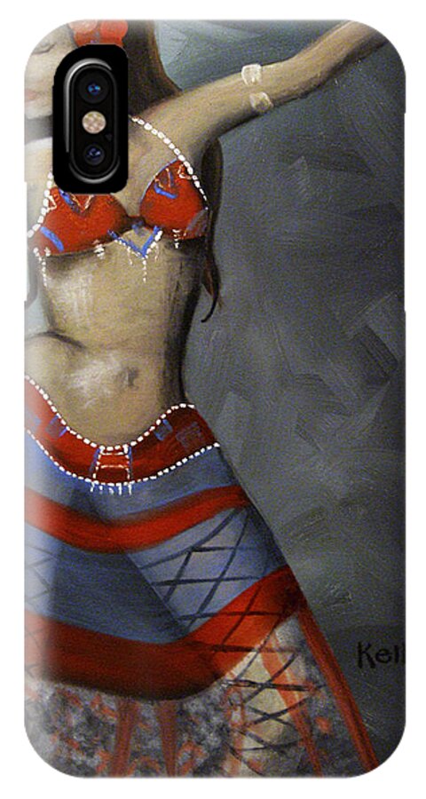 Dancer iPhone X Case featuring the painting Super Dancing Wonder Woman by Kelly King