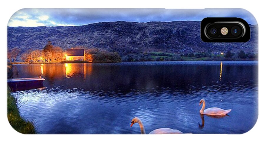 Swans iPhone X Case featuring the photograph Swans At Gougane Barra by Joe Ormonde