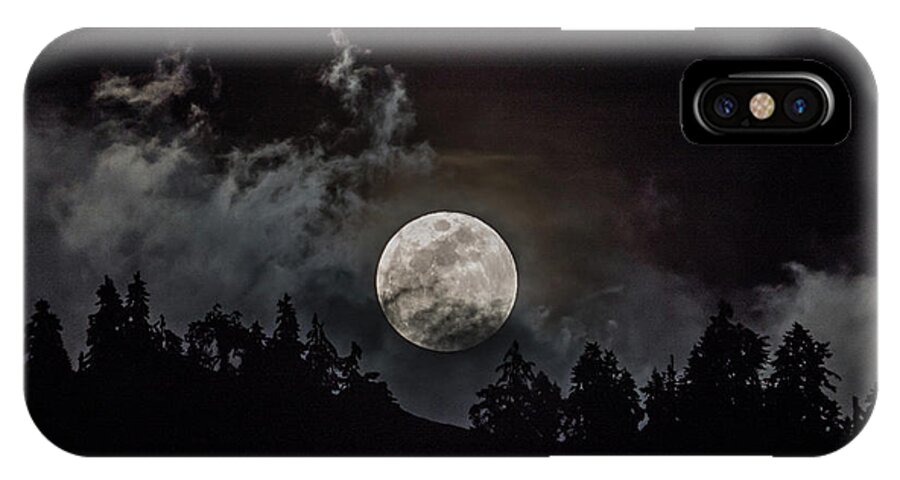 Tahoe iPhone X Case featuring the photograph Tahoe Moon Cloud by Martin Gollery