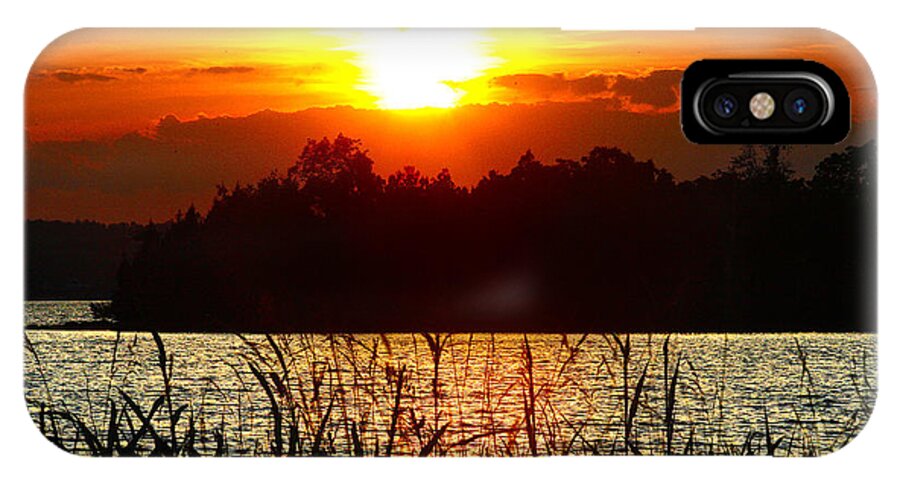 Smith Mountain Lake Sunset iPhone X Case featuring the photograph Tall Grass Sunset 2 Smith Mountain Lake by The James Roney Collection