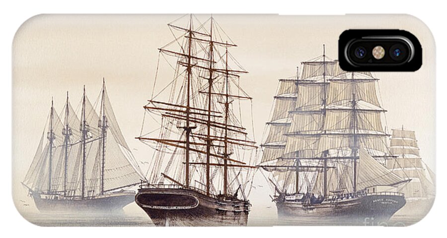 Ships iPhone X Case featuring the painting Tall Ships by James Williamson