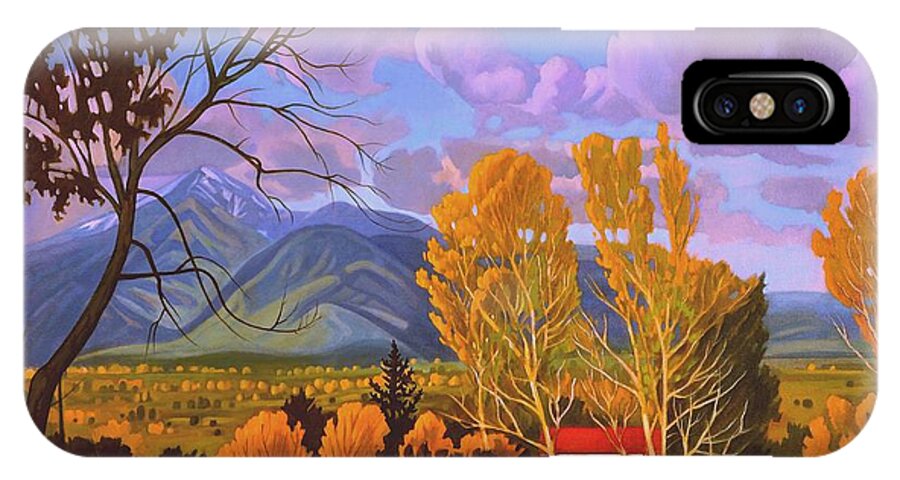Taos iPhone X Case featuring the painting Taos Red Roofs by Art West
