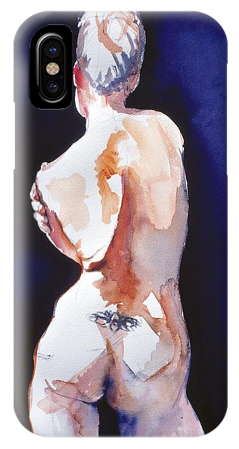 Full Body iPhone X Case featuring the painting Tattoo by Barbara Pease