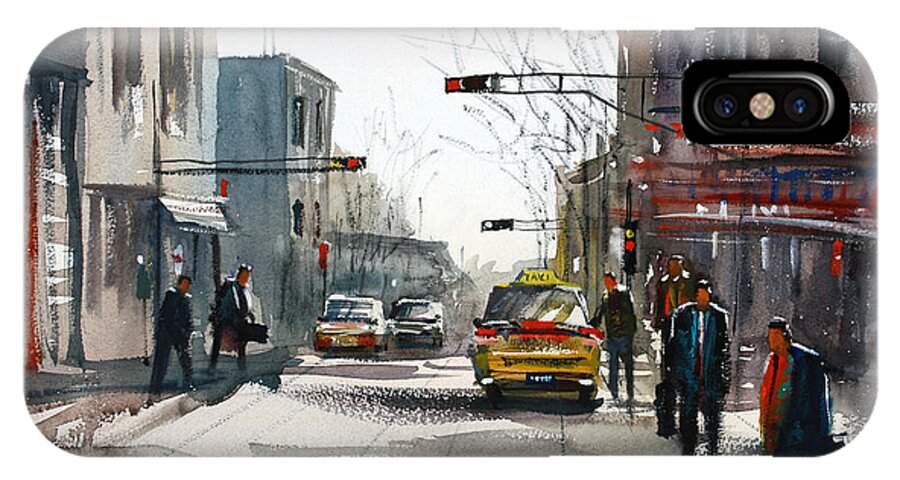 Ryan Radke iPhone X Case featuring the painting Taxi by Ryan Radke