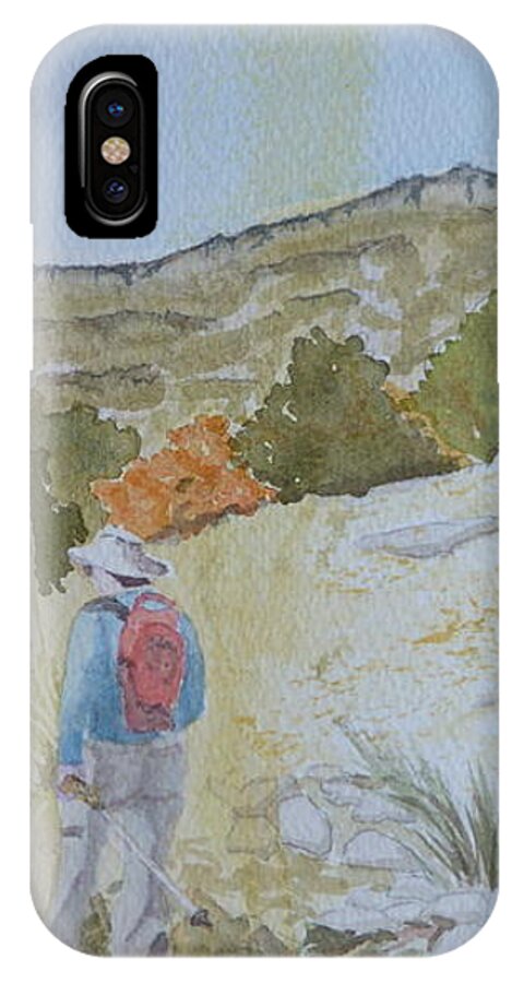 Fall In West Texas iPhone X Case featuring the painting Tejas Trail Doodle by Joel Deutsch