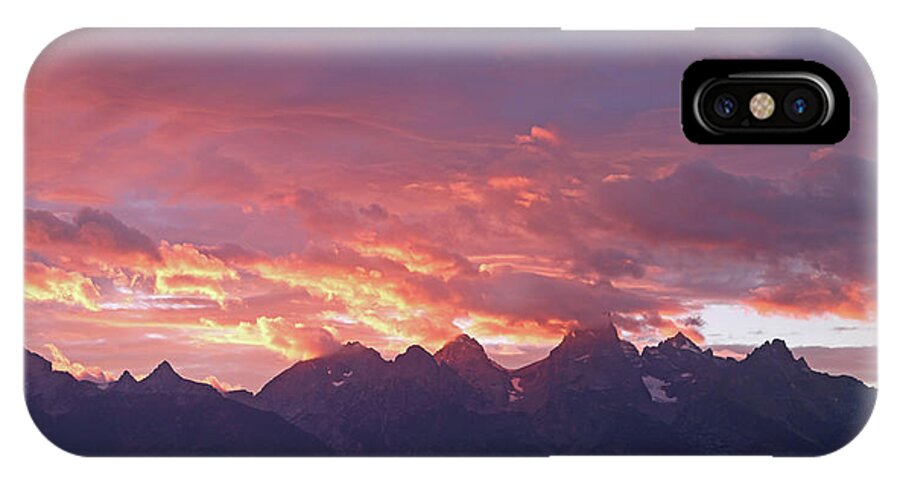 Tetons iPhone X Case featuring the photograph Tetons Sunset by Jean Clark