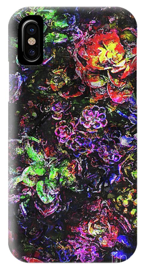 Garden iPhone X Case featuring the digital art Textural Garden Plants by Phil Perkins