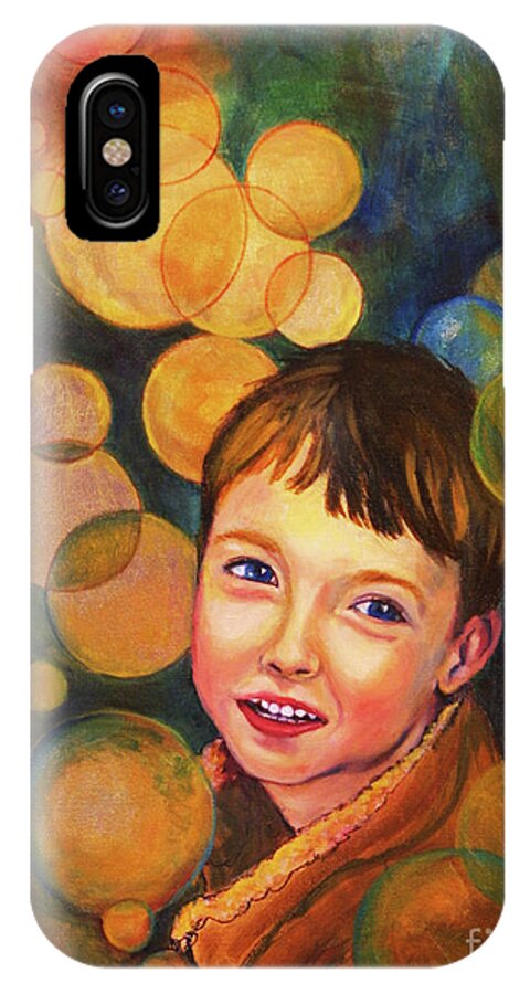 Boy iPhone X Case featuring the painting The Afterglow by Angelique Bowman