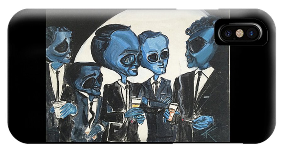Rat Pack iPhone X Case featuring the painting The Alien Rat Pack by Similar Alien