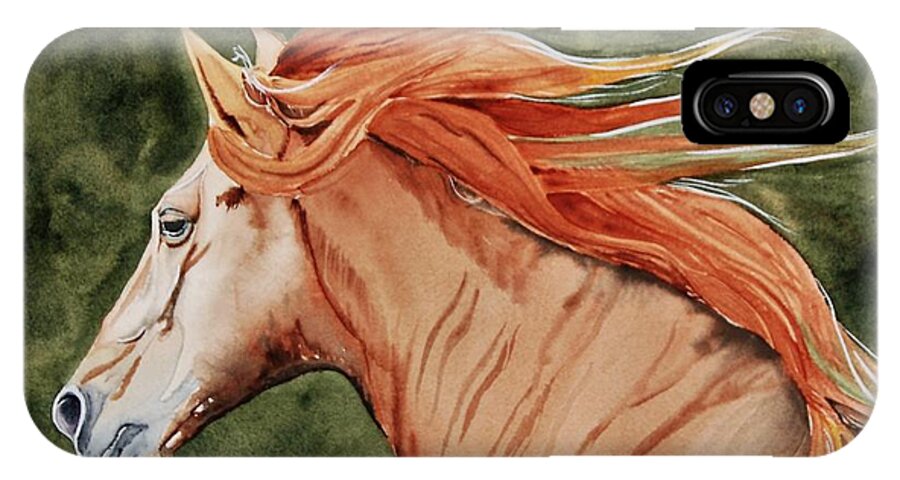 Horse iPhone X Case featuring the painting The Americano by Sonja Jones