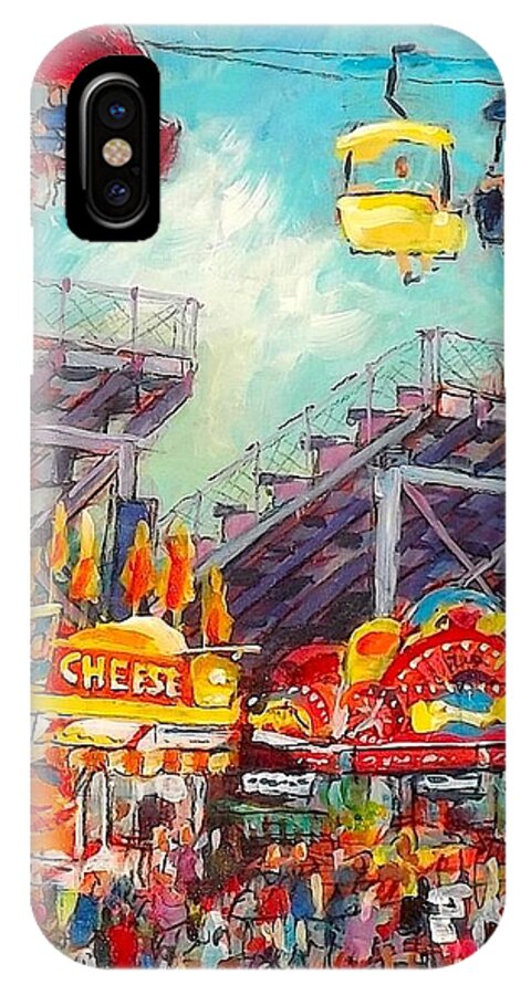 Wisconsin State Fair iPhone X Case featuring the painting The Big Cheese by Les Leffingwell