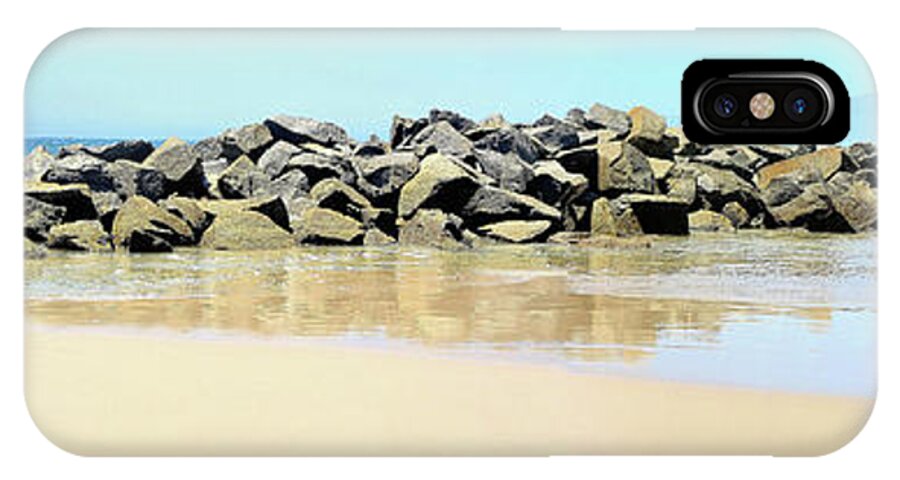 Breakwater; Venice Beach; Santa Monica; Santa Momica Bay; Rocks; Waves; Pacific Ocean; Sand; Beach; Wet Sand; Brown; Blue; California; Joe Lach iPhone X Case featuring the photograph The Breakwater by Joe Lach