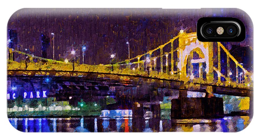 Clemente Bridge iPhone X Case featuring the digital art The Clemente Bridge Heading to the Northshore by Digital Photographic Arts