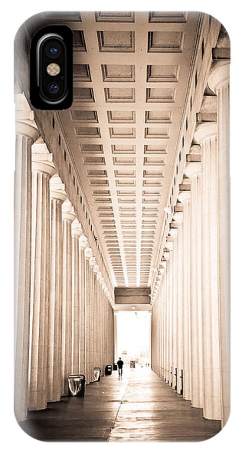 Bears iPhone X Case featuring the photograph The Columns at Soldier Field by Anthony Doudt