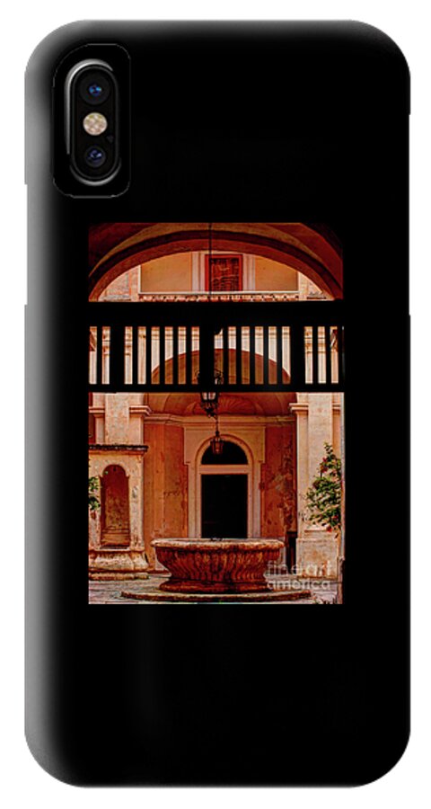 Fine Art America iPhone X Case featuring the photograph The Court Yard Malta by Tom Prendergast