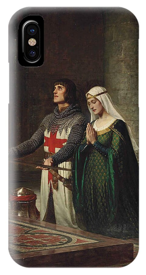 19th Century Art iPhone X Case featuring the painting The Dedication by Edmund Leighton